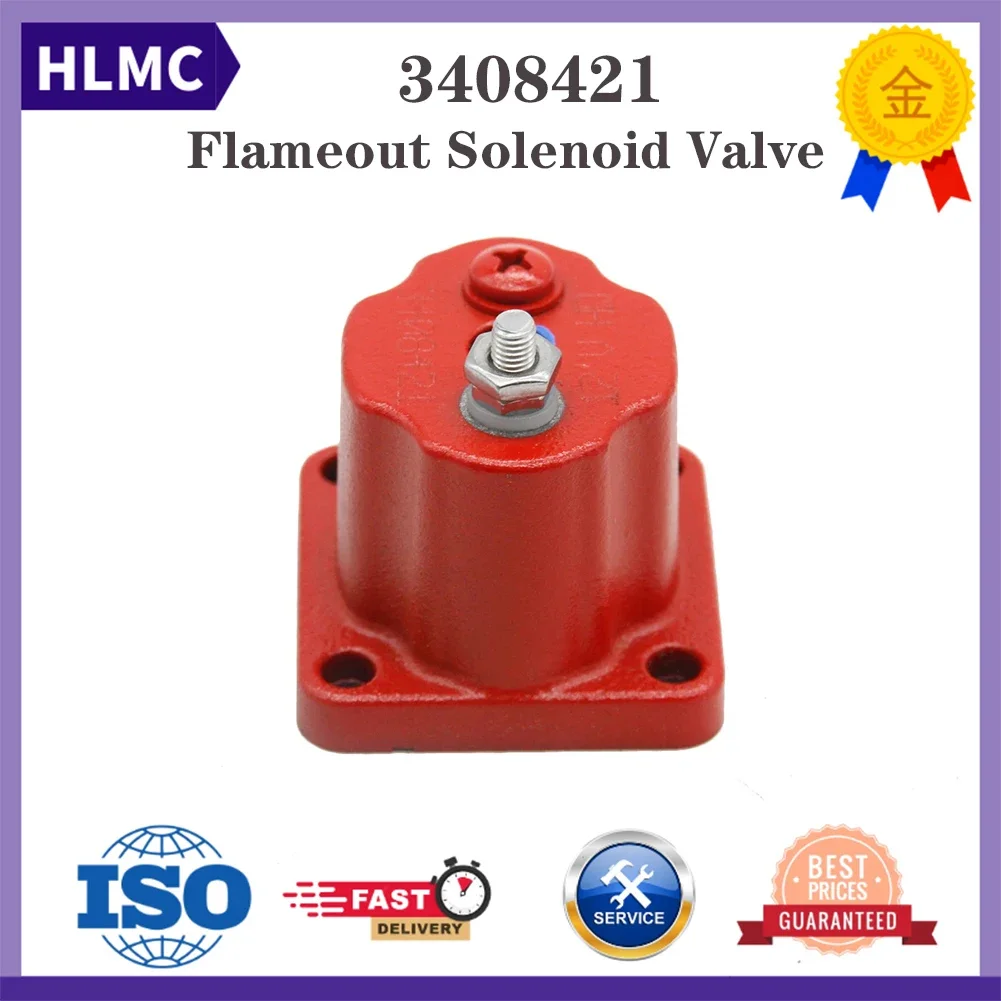 Excavator Parts ISM11 QSM11Excavator Oil Cut Off Solenoid Valve Flameout Solenoid Valve 12V Single Foot 3408421