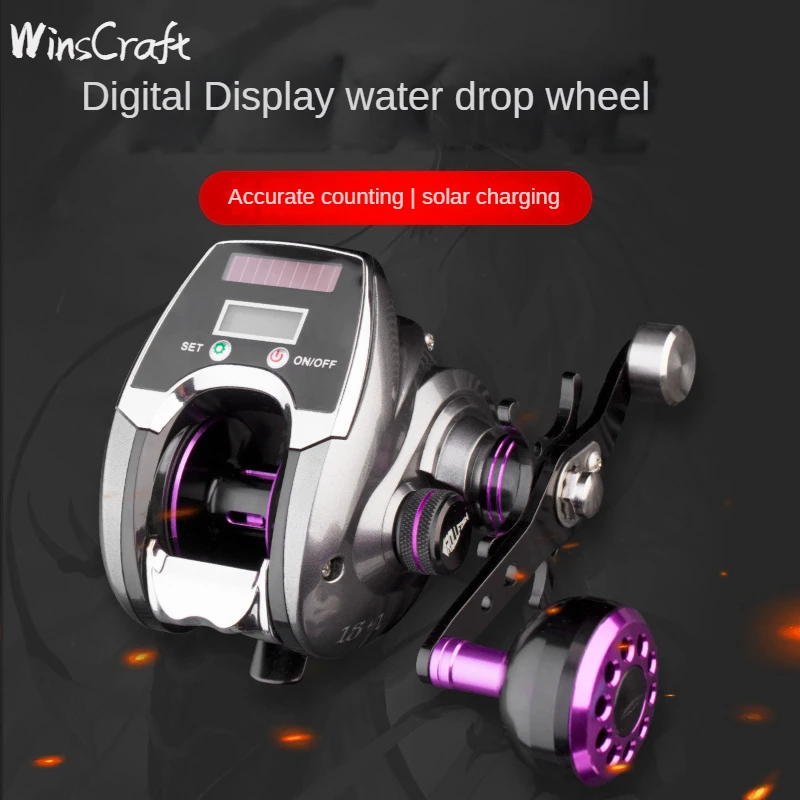 

WinsCraft Long Casting 8.0:1 High Ratio 10kg Drag Power 18+1 BB Metal Spool Waterproof Baitcasting Digital Fishing Reel