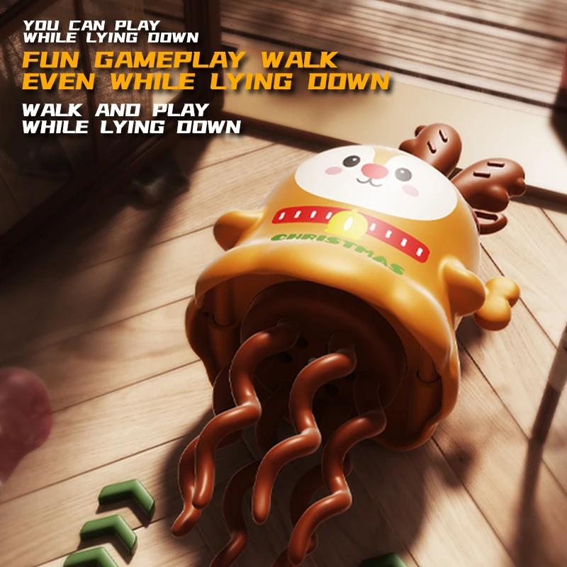 Christmas Wind-Up Walking Octopus Toy - Funny Plastic Sliding Toy for Kids, Unique Holiday Gag Gift & Stocking Stuffer