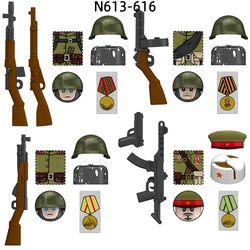 The N613-N616 Soviet Infantry Model Blocks MOC Bricks Set Gifts Toys For Children