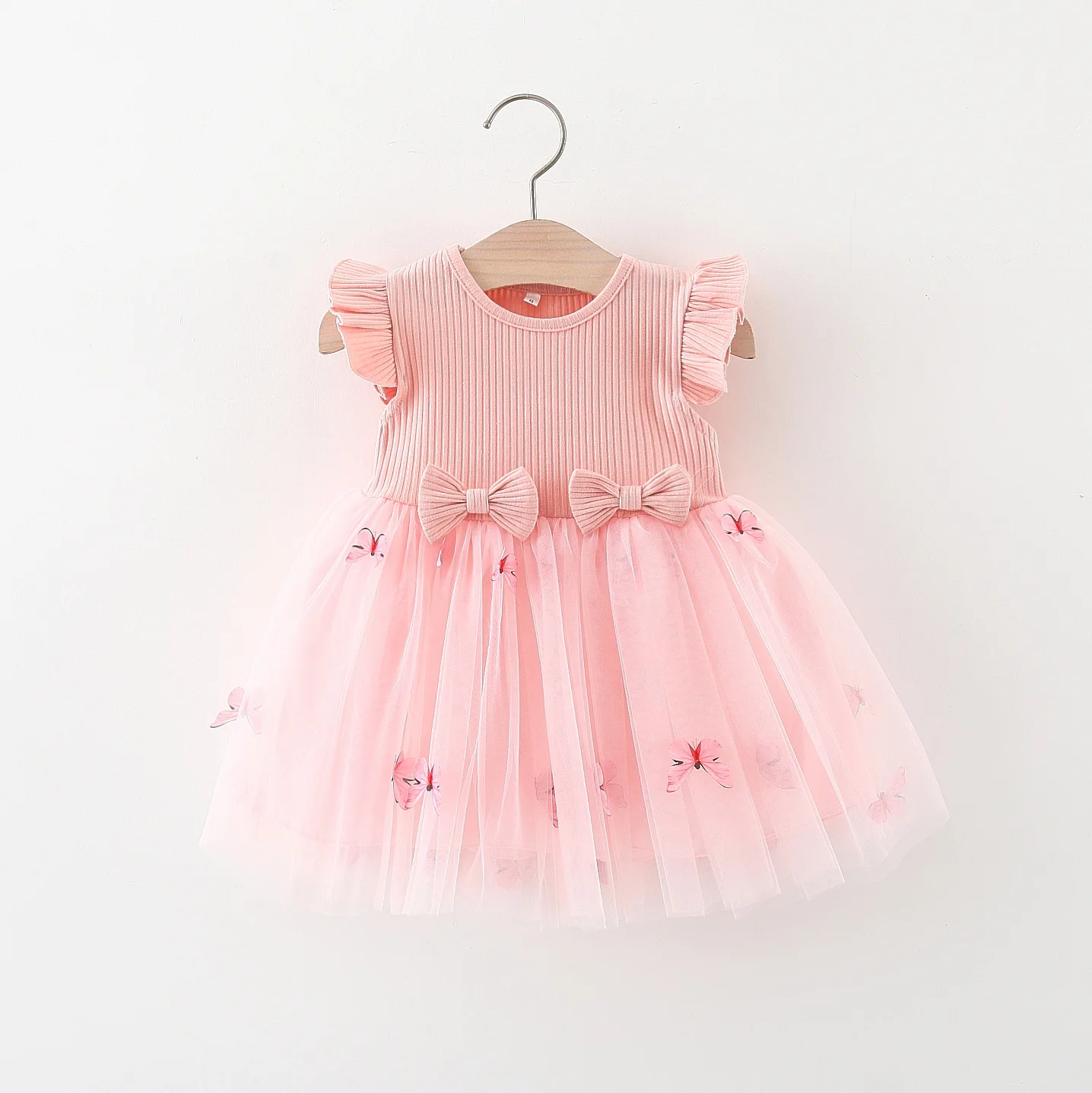 

Girls Casual Dresses Bow Mesh Dress Three-dimensional Butterfly Princess Dress Kids Dresses for Girls Clothes