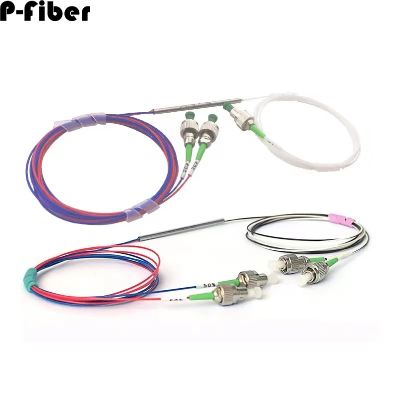 fiber coupler 1064nm 1x2 2*2 split fiber coupler steel tube package can be arbitrary spectral ratio