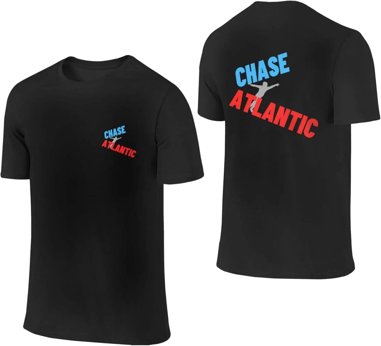 Chase Atlantic Shirt Mens Reversible Graphic T-Shirt Fashion T-Shirts Loose Fit Short-Sleeve Casual Tops