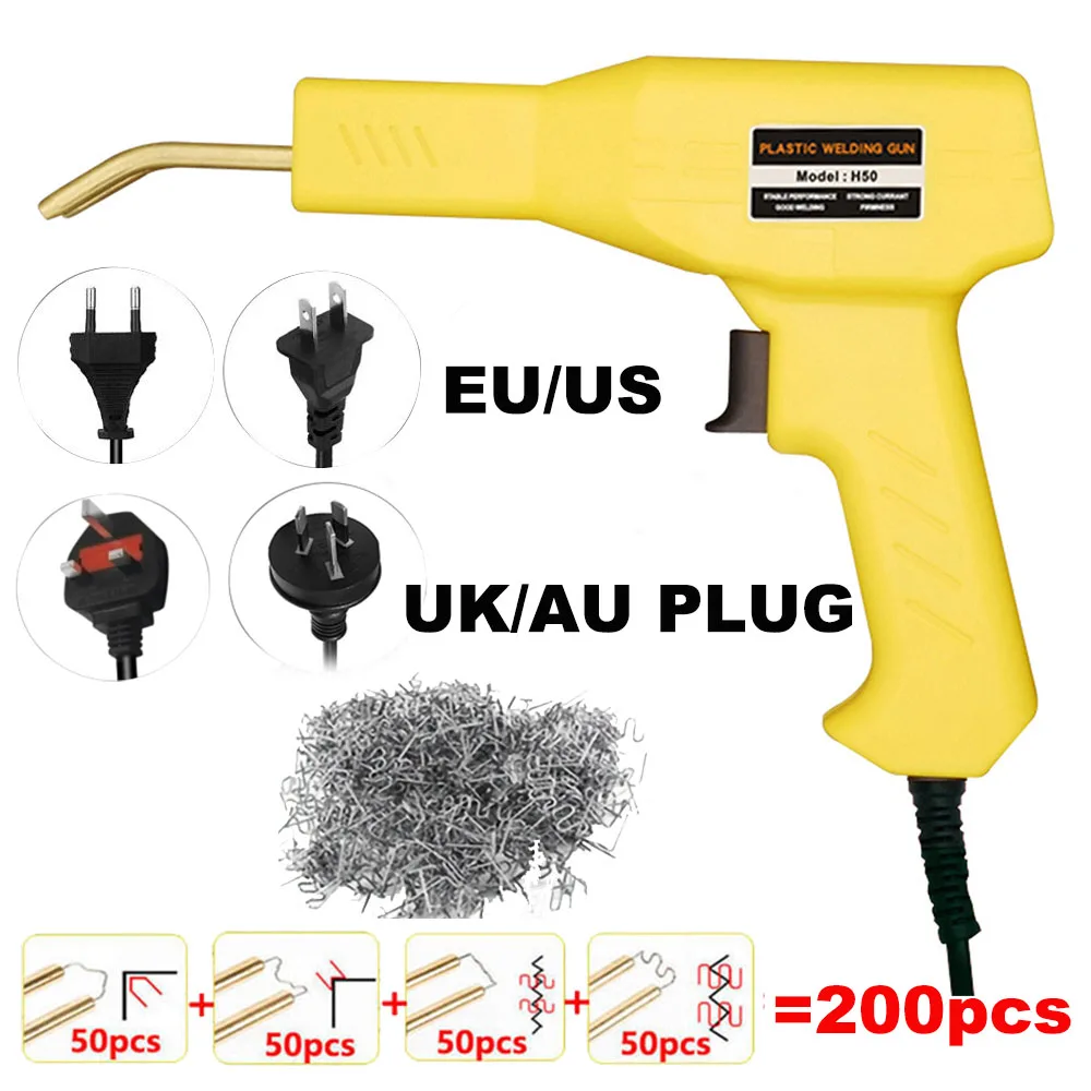 

50W Plastic Welding Machine Kit for Car Bumper Repair, Hot Stapler and Hot Air Gun for Cracked Plastic and Dent Restoration