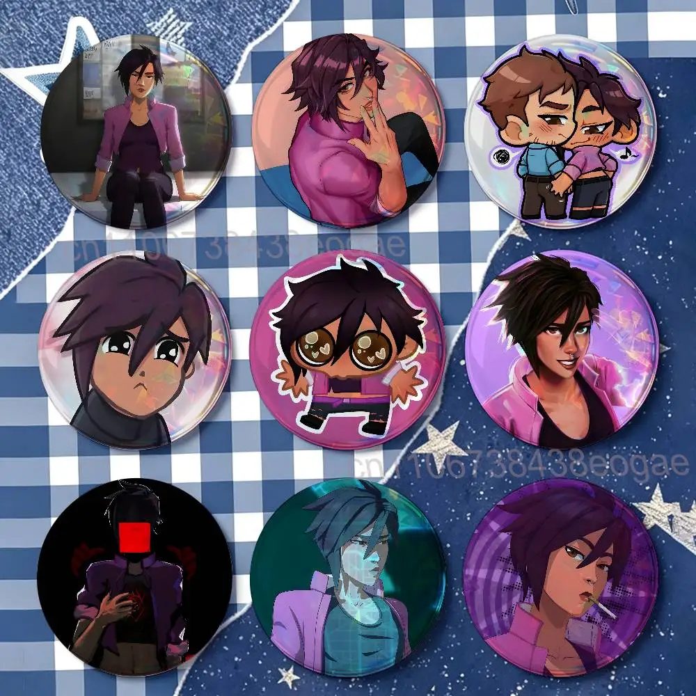D-Dispatch Invisigal Badges Round Nijigen Otaku Culture IP peripheral products 58mm 44mm 32mm 75mm 25mm Mini