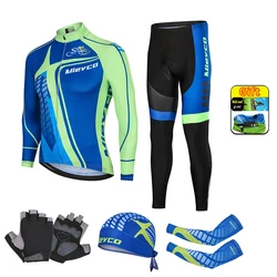 Racing Cyclist Set Spring Autumn Men Cycling Clothing Set Sportswear Road Mountain Bicycle Bike Outdoor Full Zip Long Sleeve Set