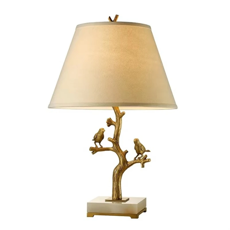 Nordic Lamp Home Decoration Table Lamp Modern Living Room Hotel Villa Antique Luxury Brass Marble Chinese Table Lamp