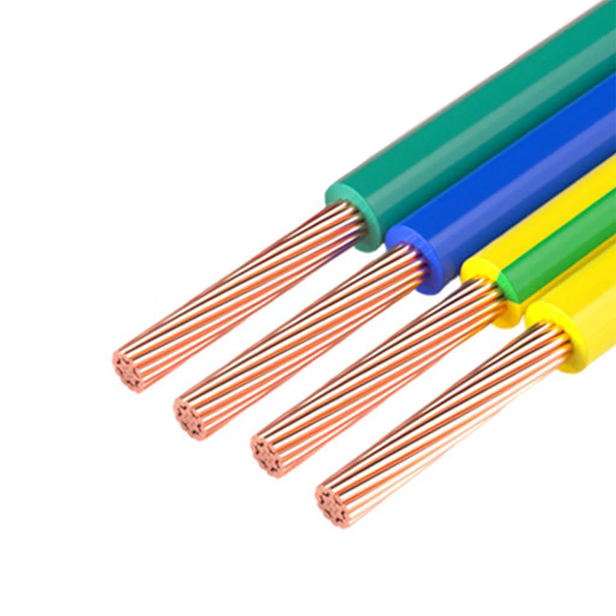Cabo Elétrico de Aterramento BVR de Cobre, Fio de Alimentação PVC 0.3 0.5 0.75 1 1.5 2.5mm² para Instalação Residencial e Comercial 5m 10m 20m 50m 100m