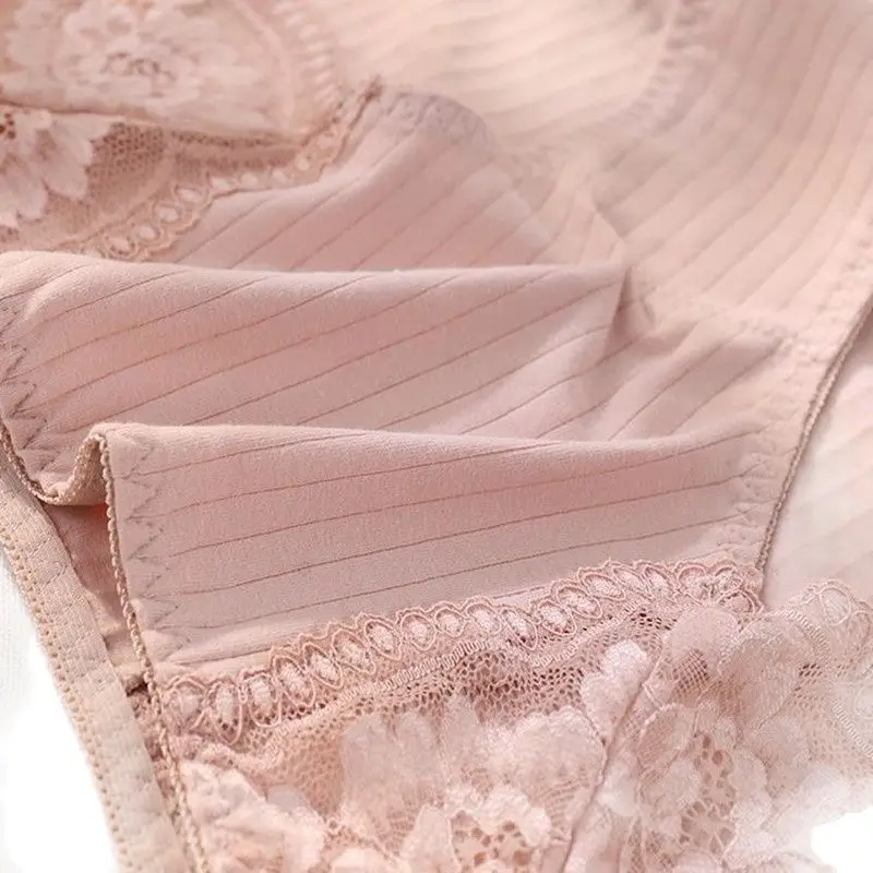Women's Cotton Panties With Lace Briefs Comfortable Large Size Female Underwear Tell Us Which 4 Colors You Want Will Sent Soon image 4