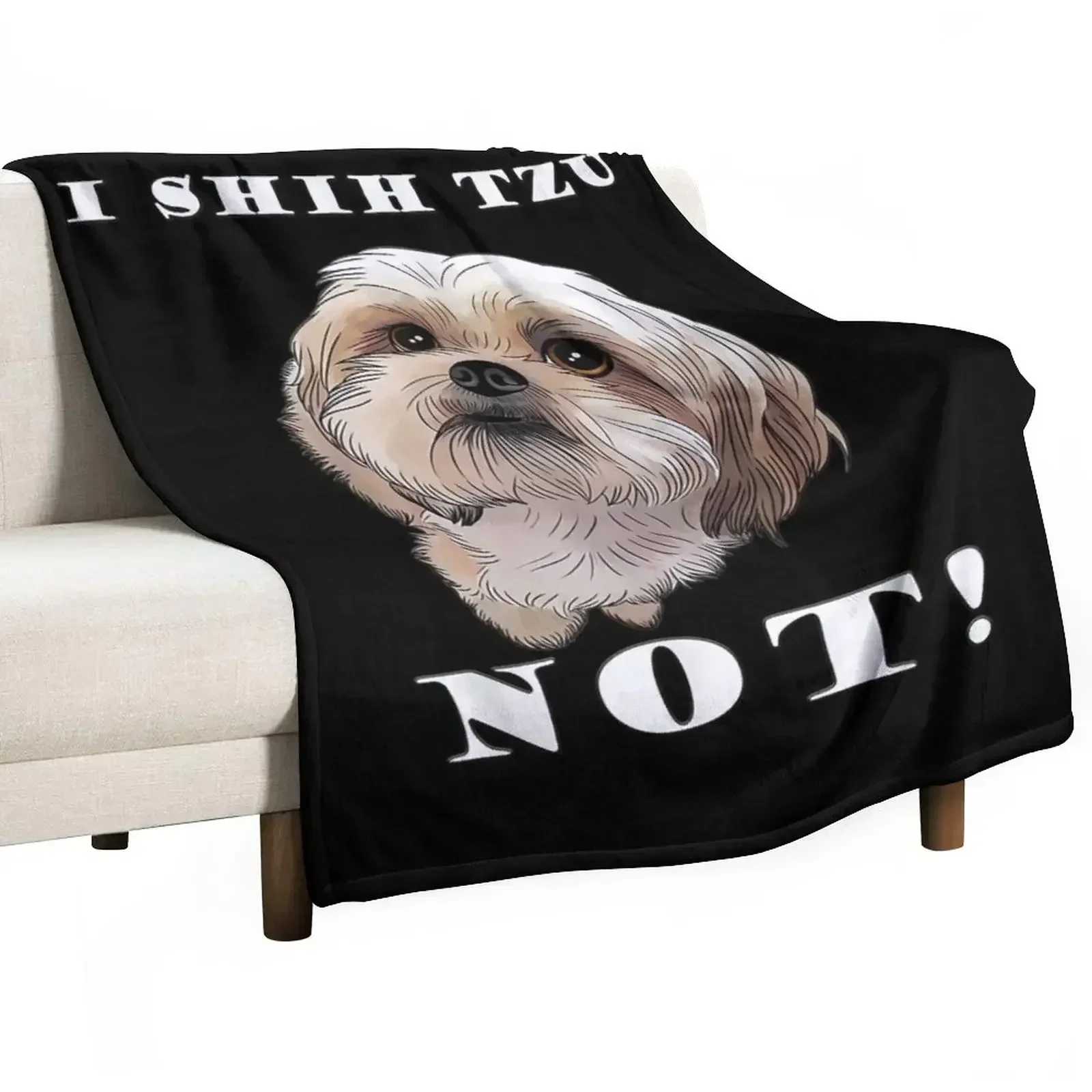 

Funny Shih Tzu Throw Blanket Loose warm for winter blankets ands Blankets