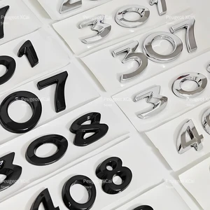 Heckes Emblem des ABS 3D -Kofferraums, Auszeichennummer -Etikett, Autozubehör, Peugeot 206, 207, 307, 308, 408, 508 12 Hauptverkäufe Peugeot Emblem - №12