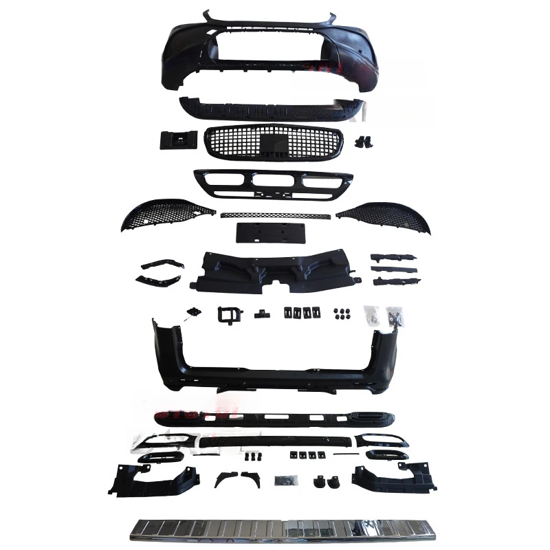 Suitable for Mercedes-Benz V-Class Vito V260 Modified GLS Black Knight Front and Rear Bumpers + Grille Surround Kit Large Surrou