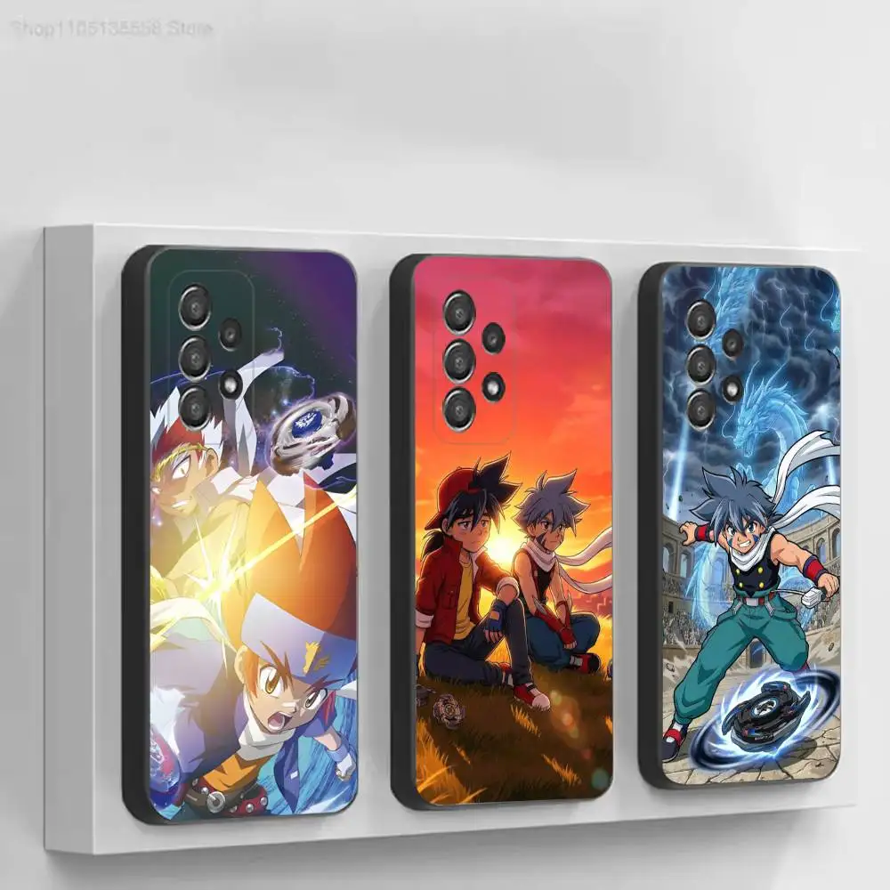 Funda Protectora Suave Negra de Moda con Diseño de Anime B-Beyblade C-Cartoon para Samsung S10,20,21,22,23,24,25,30 Ultra Plus FE Lite