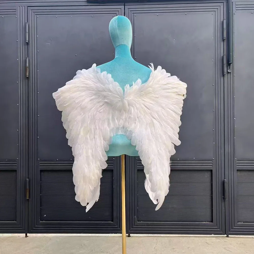 Chińskie ubrania z piórami Pokaz na wybiegu Akcesoria Fotografia Rekwizyty do Cosplay Szal z piór Starożytne rekwizyty w stylu