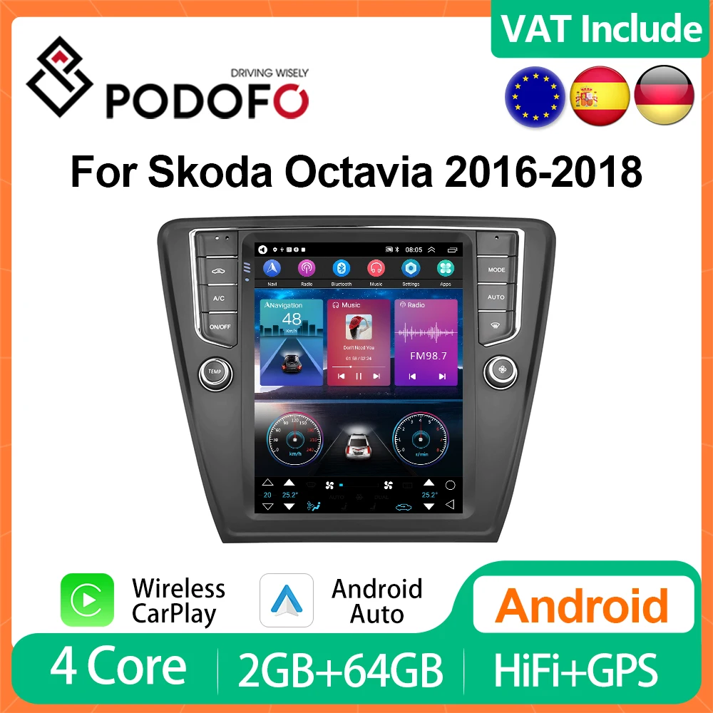 Podofo 4G CarPlay Android Auto 9.7