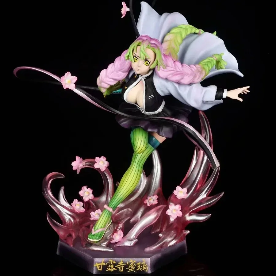 22cm anime demon slayer kanroji mitsuri combate forma figura de ação pvc modelo estátua kawaii mesa decoração boneca brinquedo presente encaixotado