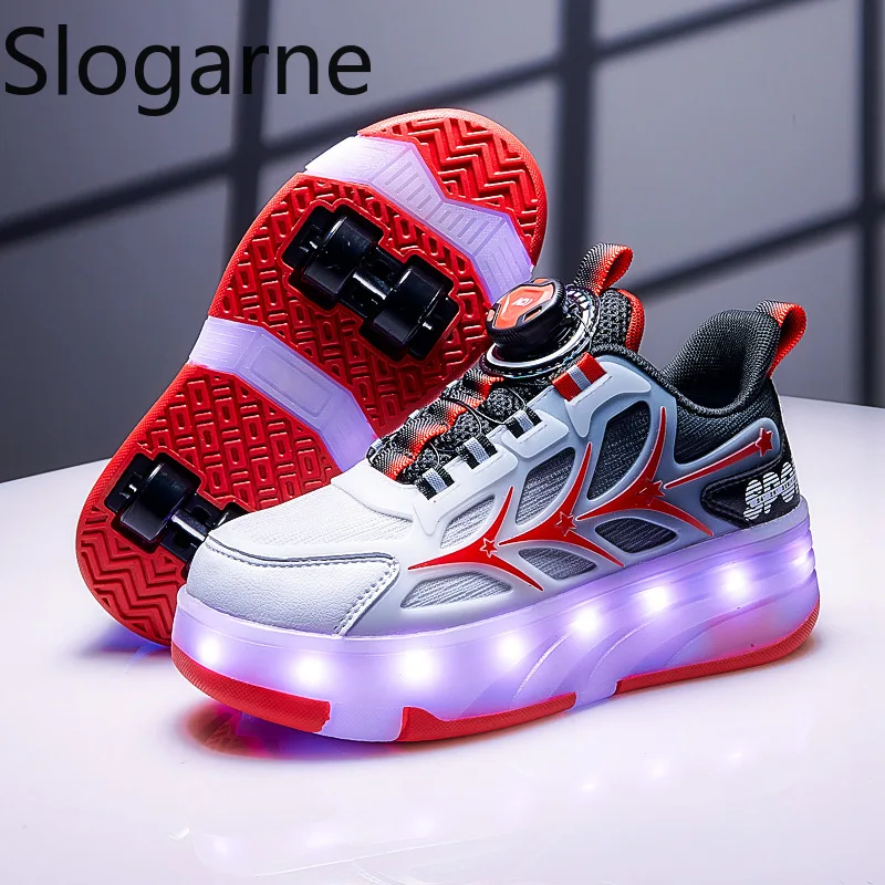 2026 New Runaway Shoes with 4 Wheels Boys Roller Skates Shoes Students Casual Sneakers Rollerskates Fashion Outdoor Sports Shoes