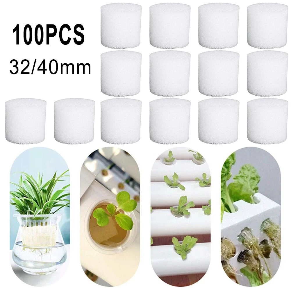 100PCS Soilless Hydroponic Sponge Garden Vegetable Soilless Planting Sponge Nursery Pots Foam Plants Root Fixed Sponge