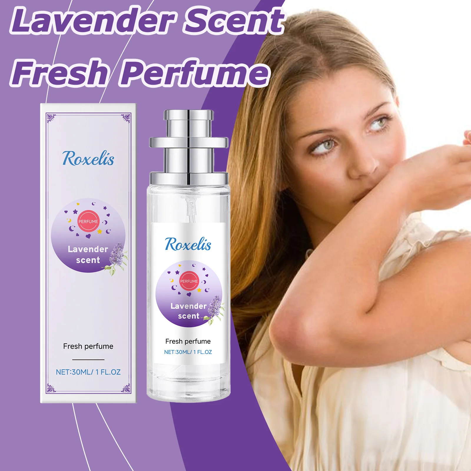 

Lavender Pagoda Perfume Mild Natural Fresh Light Fragrance Long Lasting Portable Scent Fresh Perfume for Women Travel Size