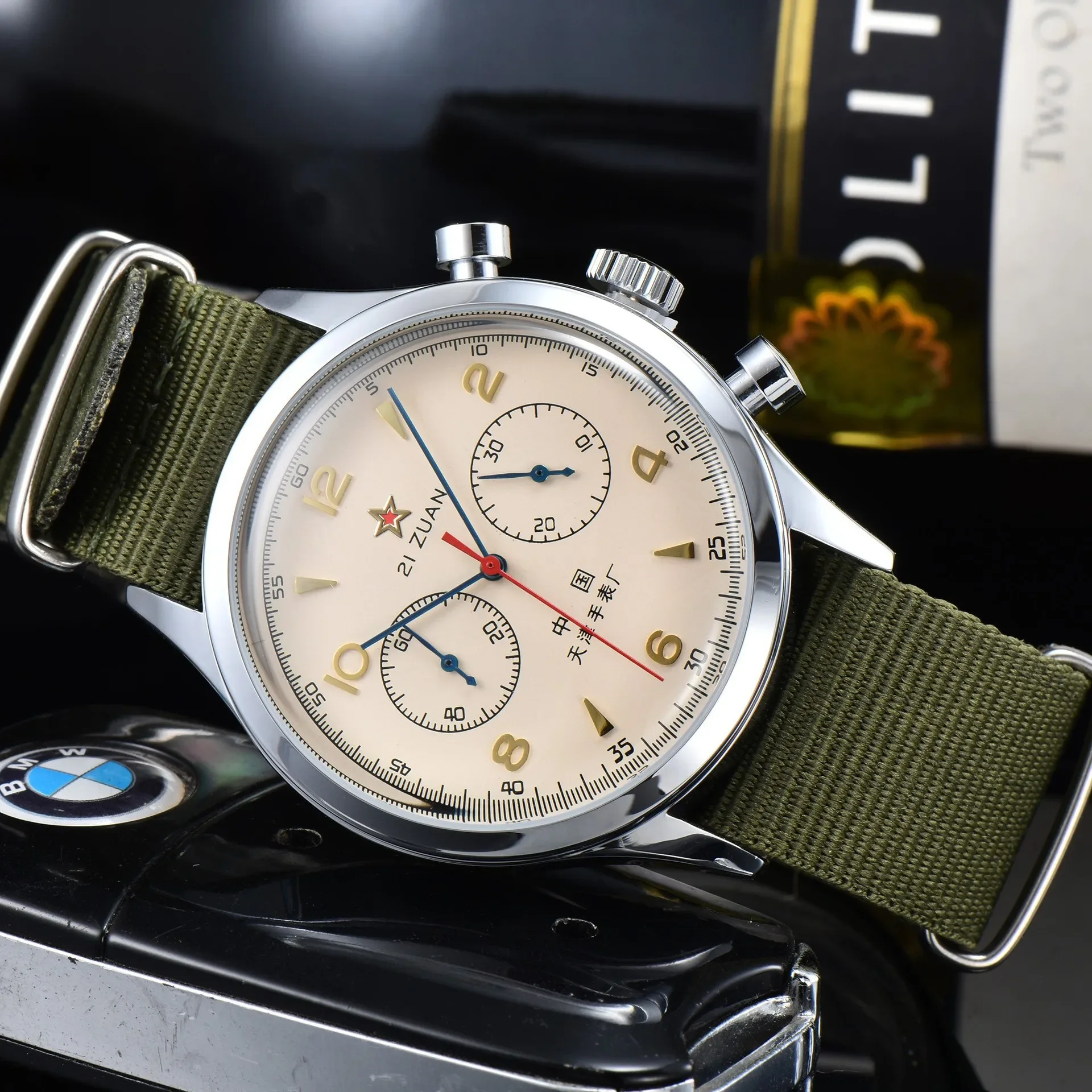 Men's watches 1963 pilot watch 42mm retro quartz chronograph