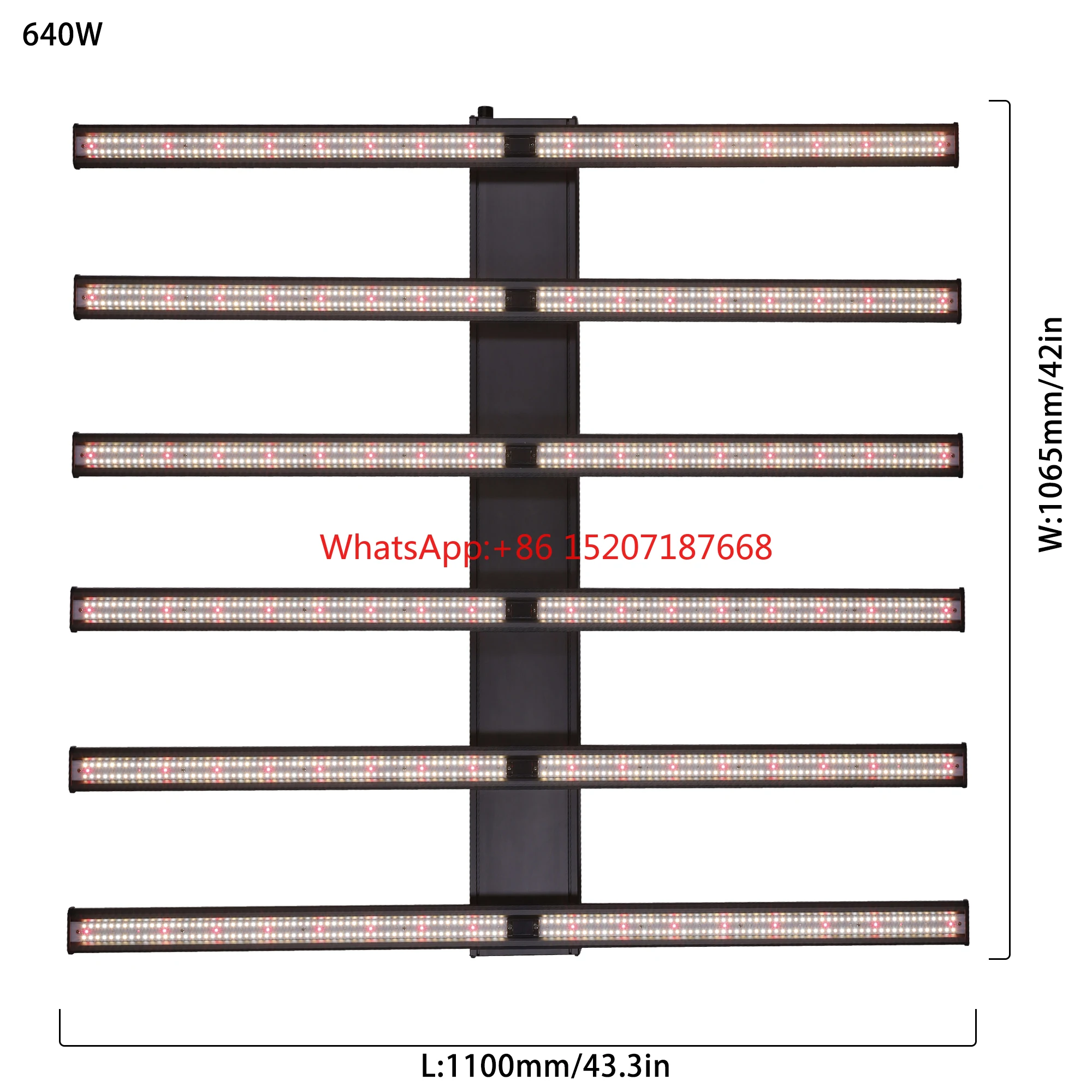 Full Spectrum UV IR 3Way Dimming 640W 6 Bar SMD2835  Greenhouse Indoor LED grow light spider plant Light