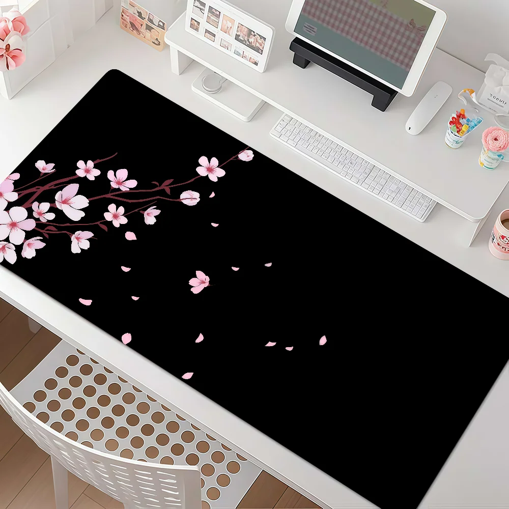 Cherry Blossoms in Japan Mouse Pad Square Office Gaming Desk Mat Waterproof Non-Slip Rubber Decorative