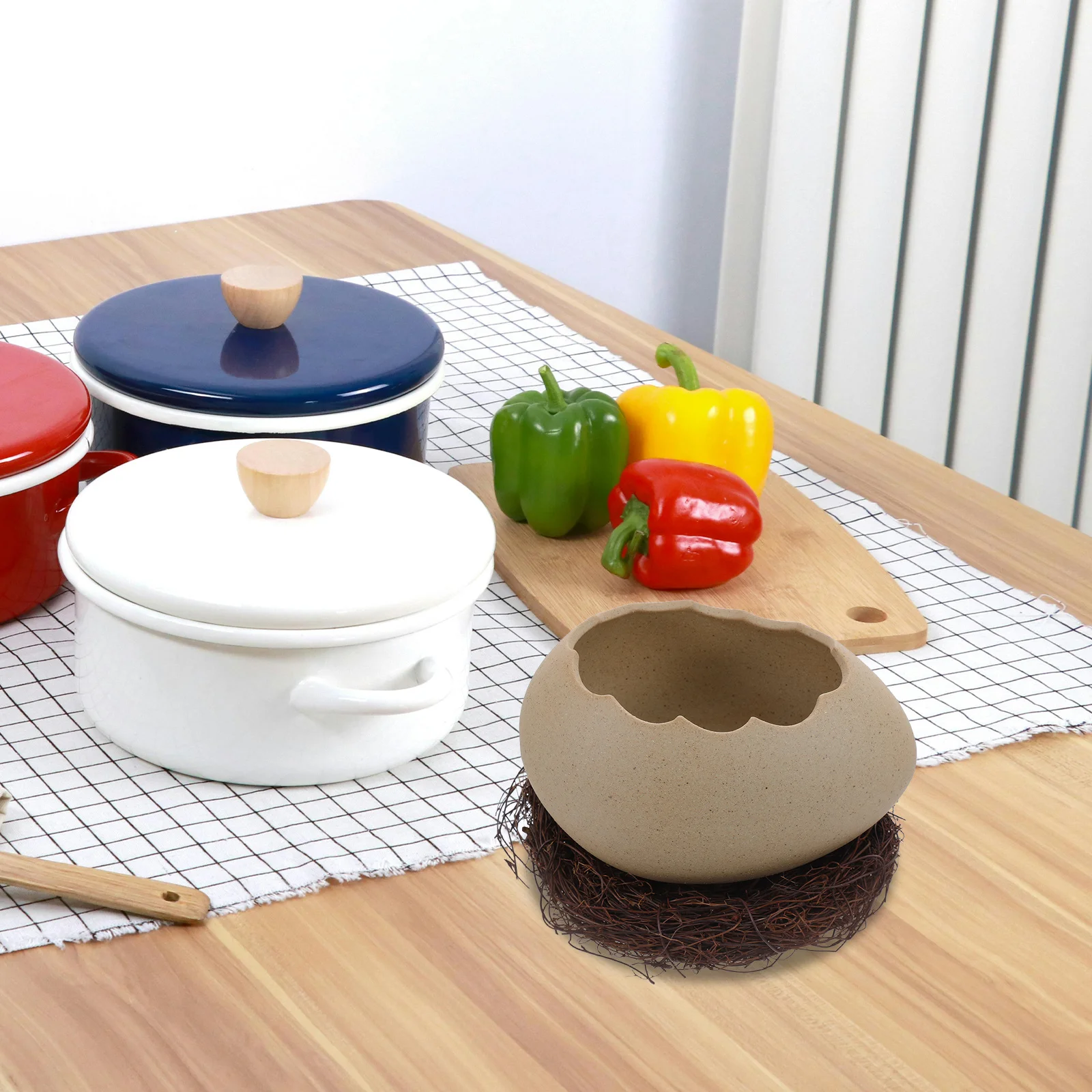 

Eggshell Bowl Natural Stone Look Ceramic Style Mini Bowls for Snack Fruit Dessert Serving Decorative Tableware Kitchen