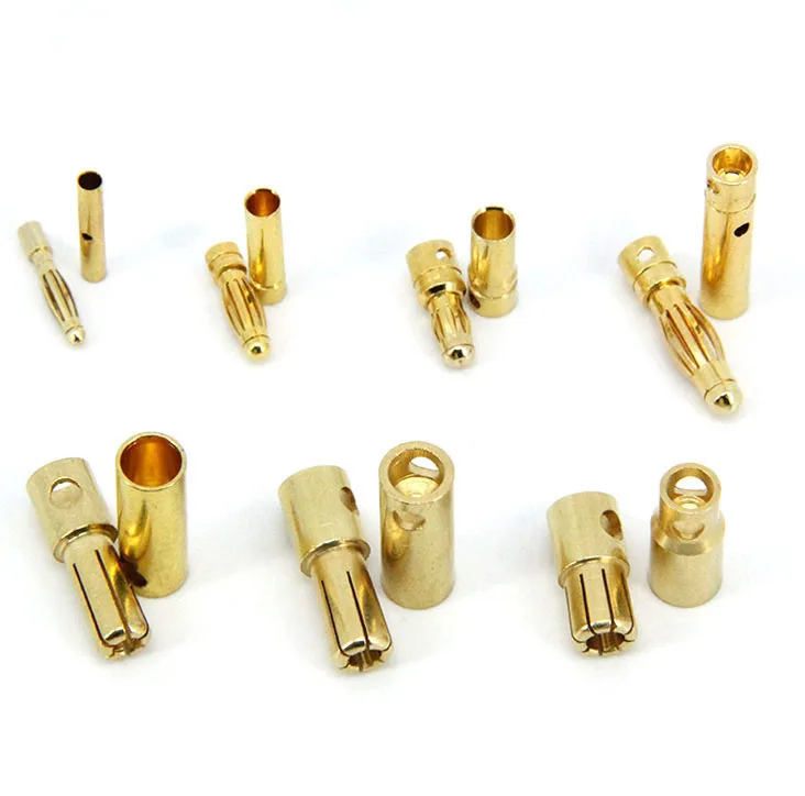 Connecteur de Bullet Gels Mâle et Femelle pour Batterie RC, Prise Plaquée Or, Haute Qualité, 2mm, 3mm, 3.5mm, 4mm, 5mm, 5.5mm, 6mm