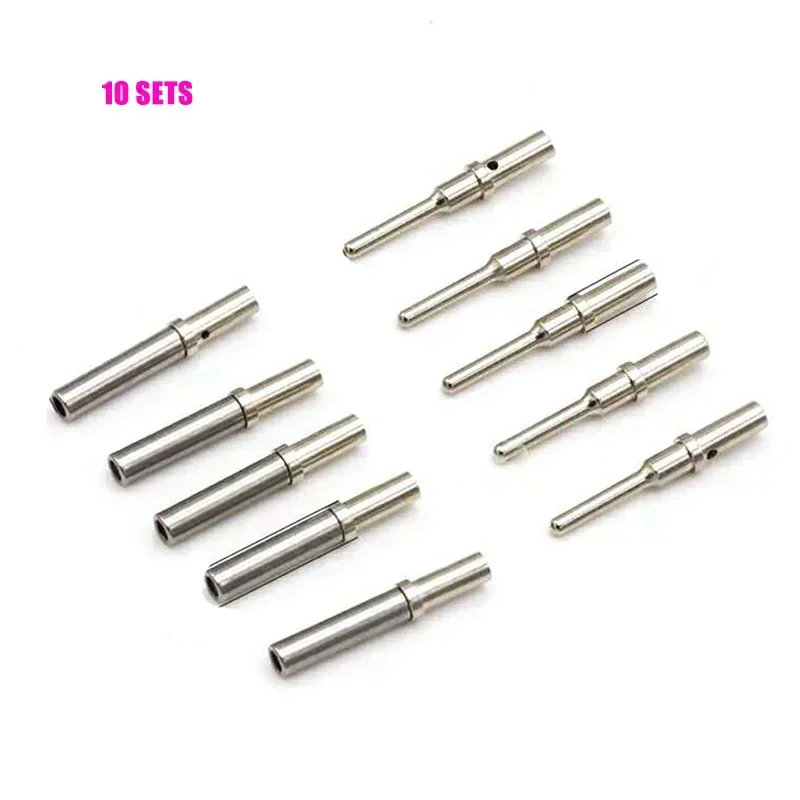 20PCS 10 Sets DT Series Pin Contact Stainless Steel Crimp Solid Terminal Female Male Pins