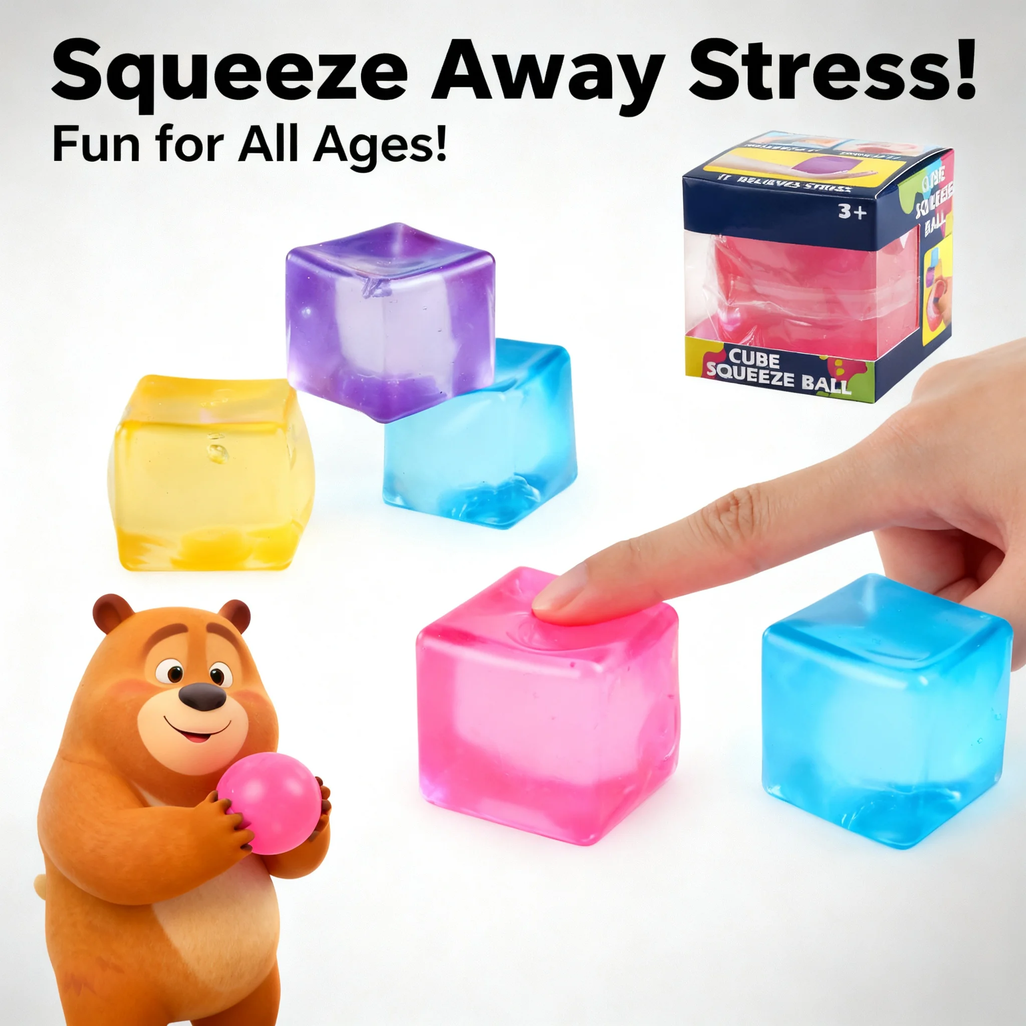 

Large 5.5cm Malt Sugar Ice Cubes Squishy Slow Rising Stress Relief Toys Blocks