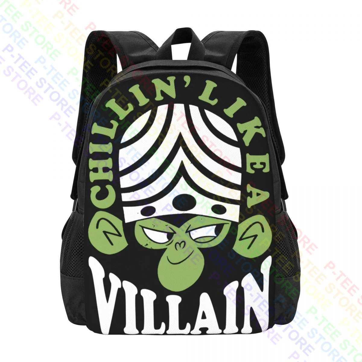 Mojo Jojo Chillin Like A Villain The Power Puff Girls CartoonsBackpack Large Capacity Swimming Sports Bag