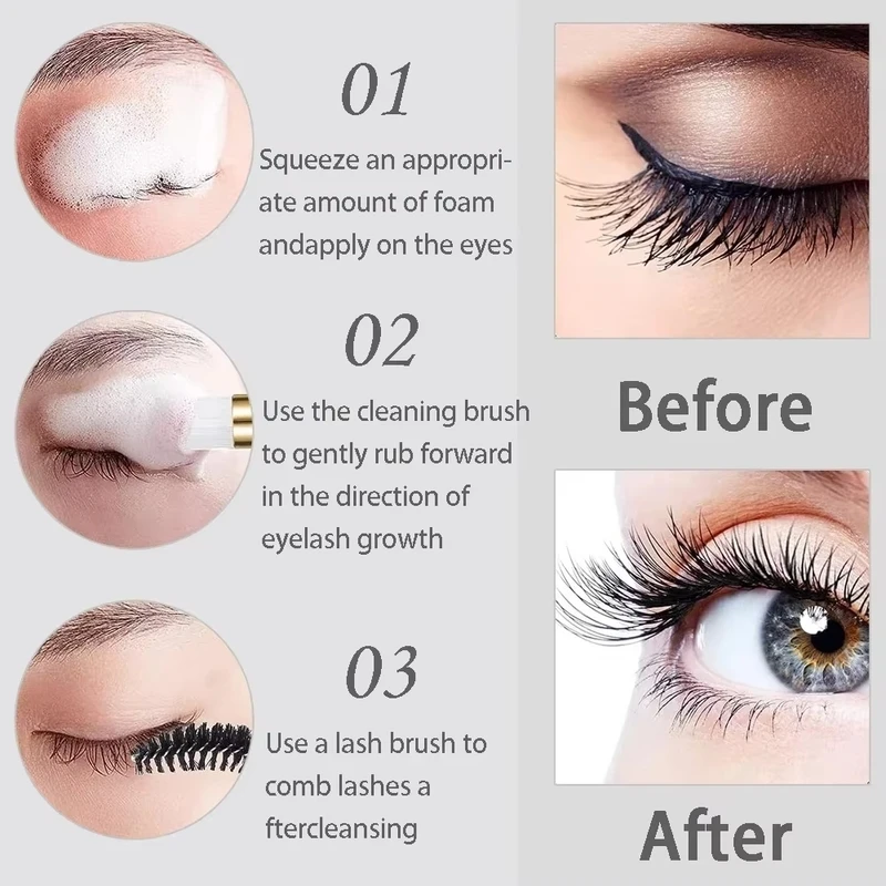 SENSE LASHES 100ml Lash แชมพูเข้มข้นไม่มีการกระตุ้น DIY Professional Eyelash EXTENSION Bath Foam Cleanser แต่งหน้า Remover