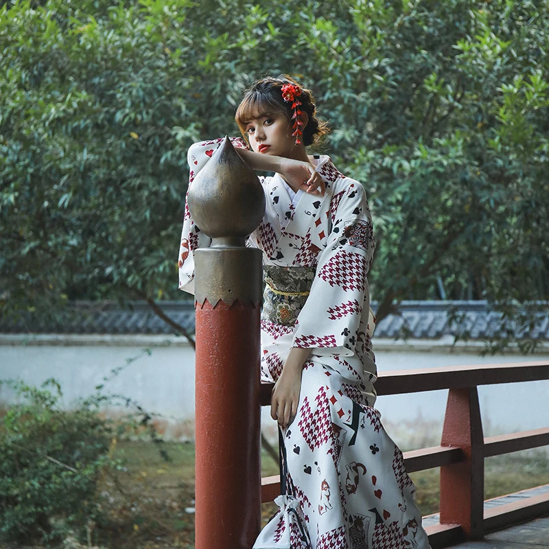 

Halloween Japanese Kimono Formal Woman Yukata Novelty Evening Dress Japanese Cosplay Costume