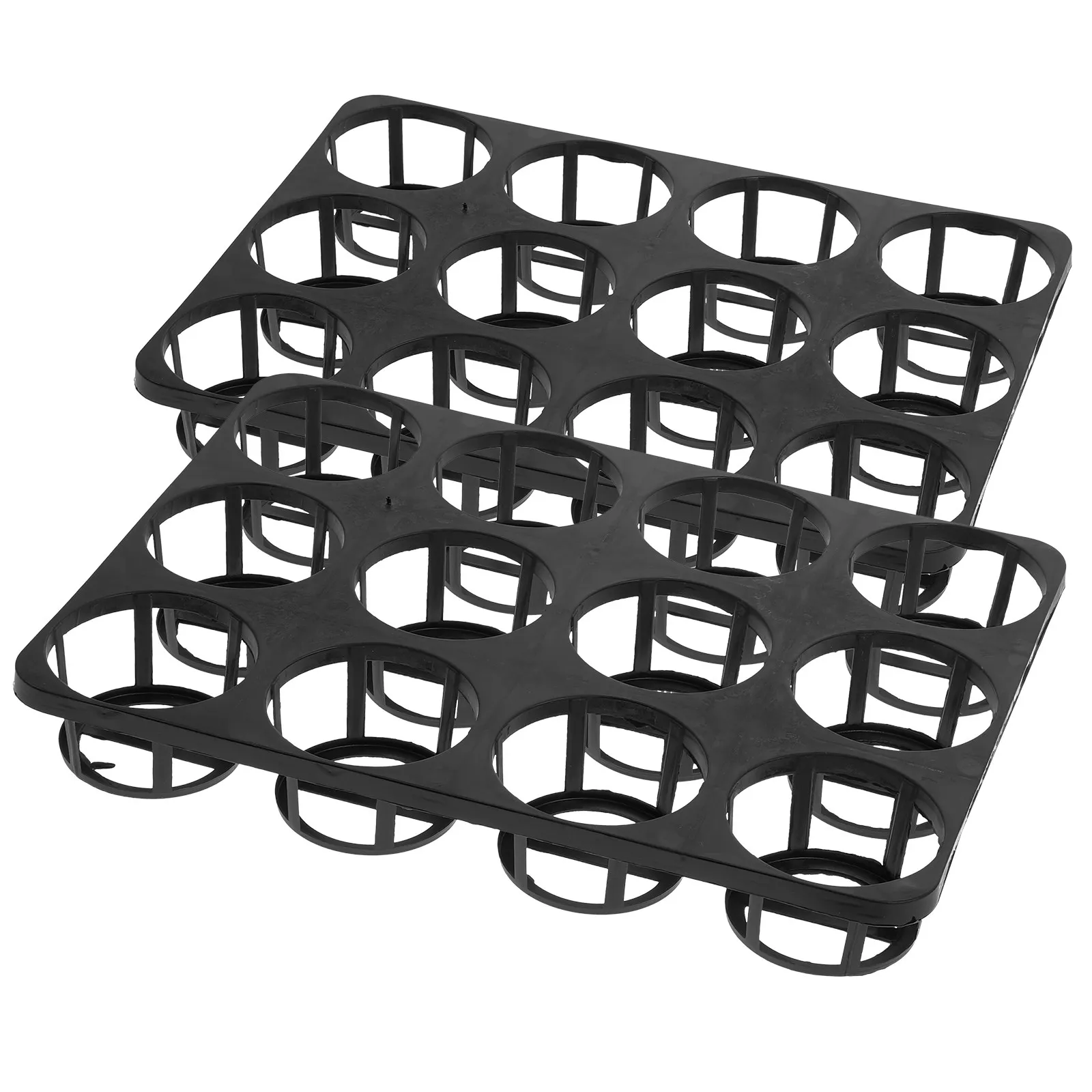 2Pcs 15 Hole Flower Tray PP Plastic Breathable Non Deform Tray for Home Garden Plant Cultivation Growing Trays