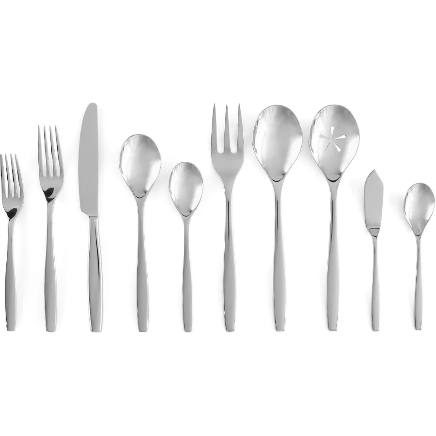 Aidan – ensemble de couverts 45 pièces, 18 10 miroir, argenterie en acier inoxydable, ensemble de couverts conçu pour les cuisines domestiques ou les restaurants