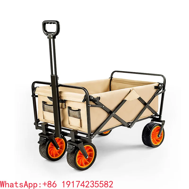 

Factory Wholesale Uni-Silent Folding Wagon Cart Outdoor Utility Camping Stroller Garden Cart Foldable Beach Trolley FW80B
