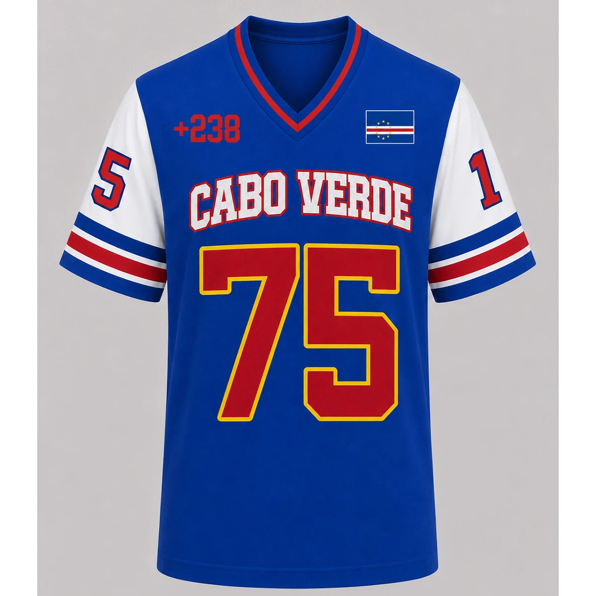 Men's Breathable Summer Sportswear Cape Verde Short-Sleeve V-Neck T-Shirt Casual Holiday T-Shirt Fashion New Arrival