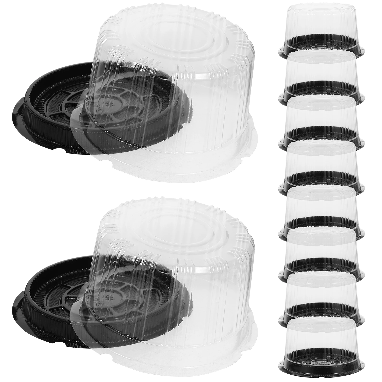 

10pcs Cake Box Transparent 10 Inch Round Birthday Cake Carrier For Baking Dessert Display Portable Clear Container Bakery Party