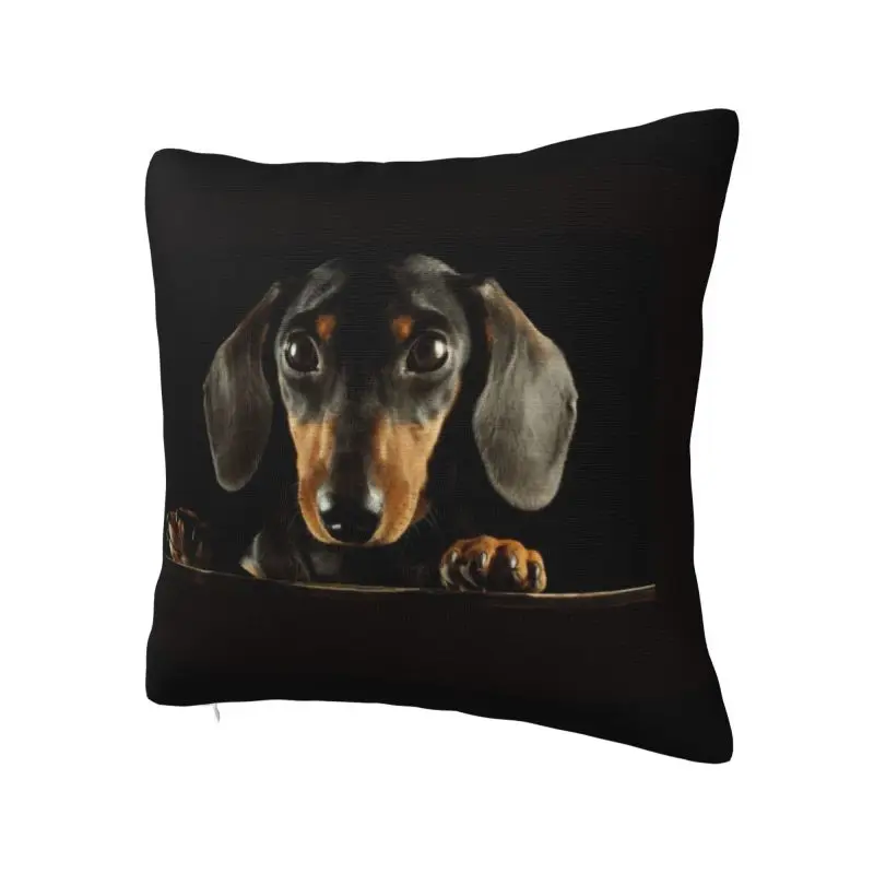 Cute Dachshund Dog Throw Pillow Case Decorative Puppy Pet Luxury Cushion Cover Square Pillowcase