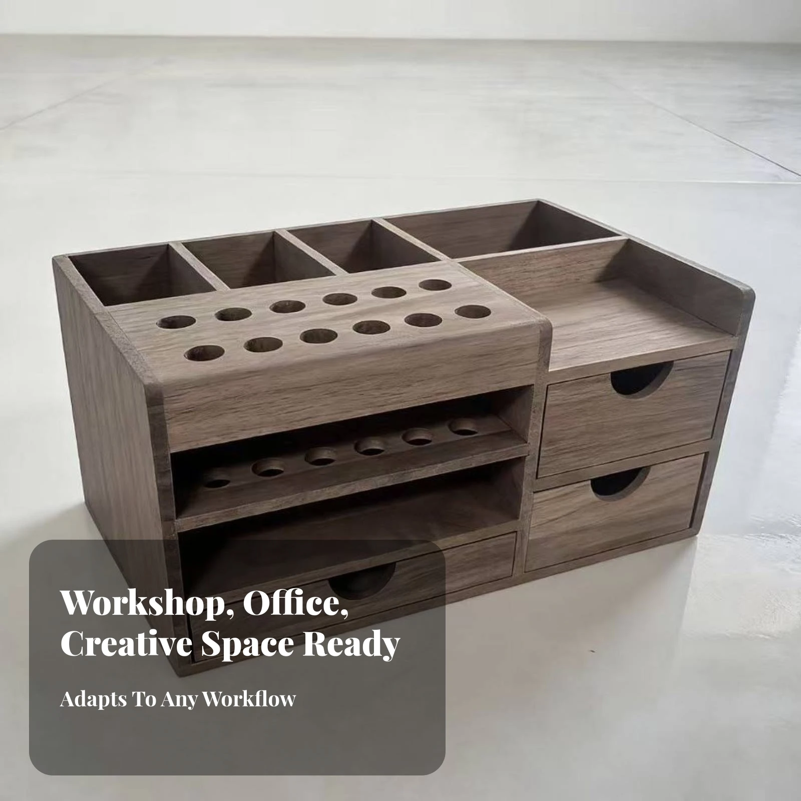 Desktop Organizer with Drawers Multi-Purpose Solid Wood Desktop Storage Box Wooden Compartment Storage Box Long-Lasting