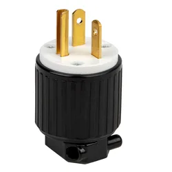 USA 3-Prong Male AC Plug UL Nema 5-20P 3 Pole Straight T- Blade DIY Rewirable AC Plug 20A 125V USA 3Pin AC Connector