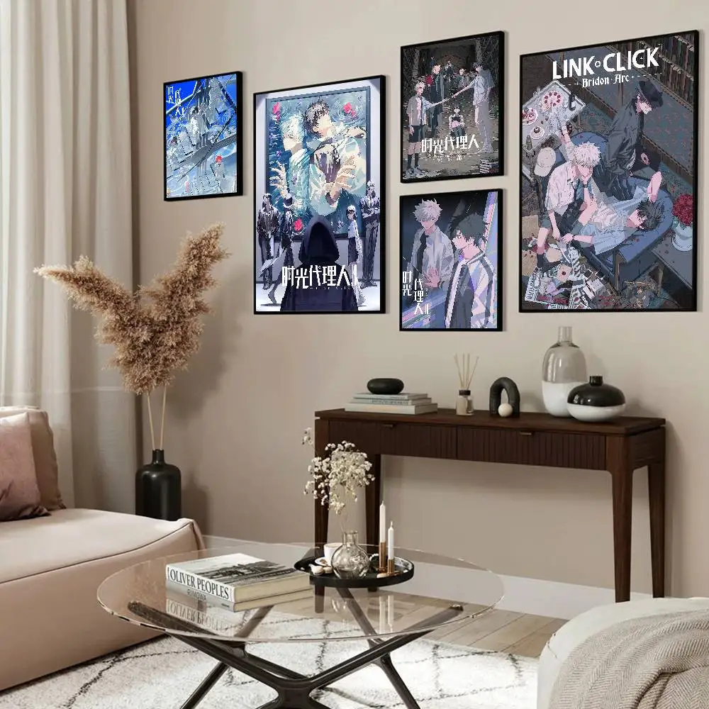 Link-Click 2023 New Anime Whitepaper Poster Waterproof Paper Sticker Coffee House Bar Aesthetic Art Wall Painting