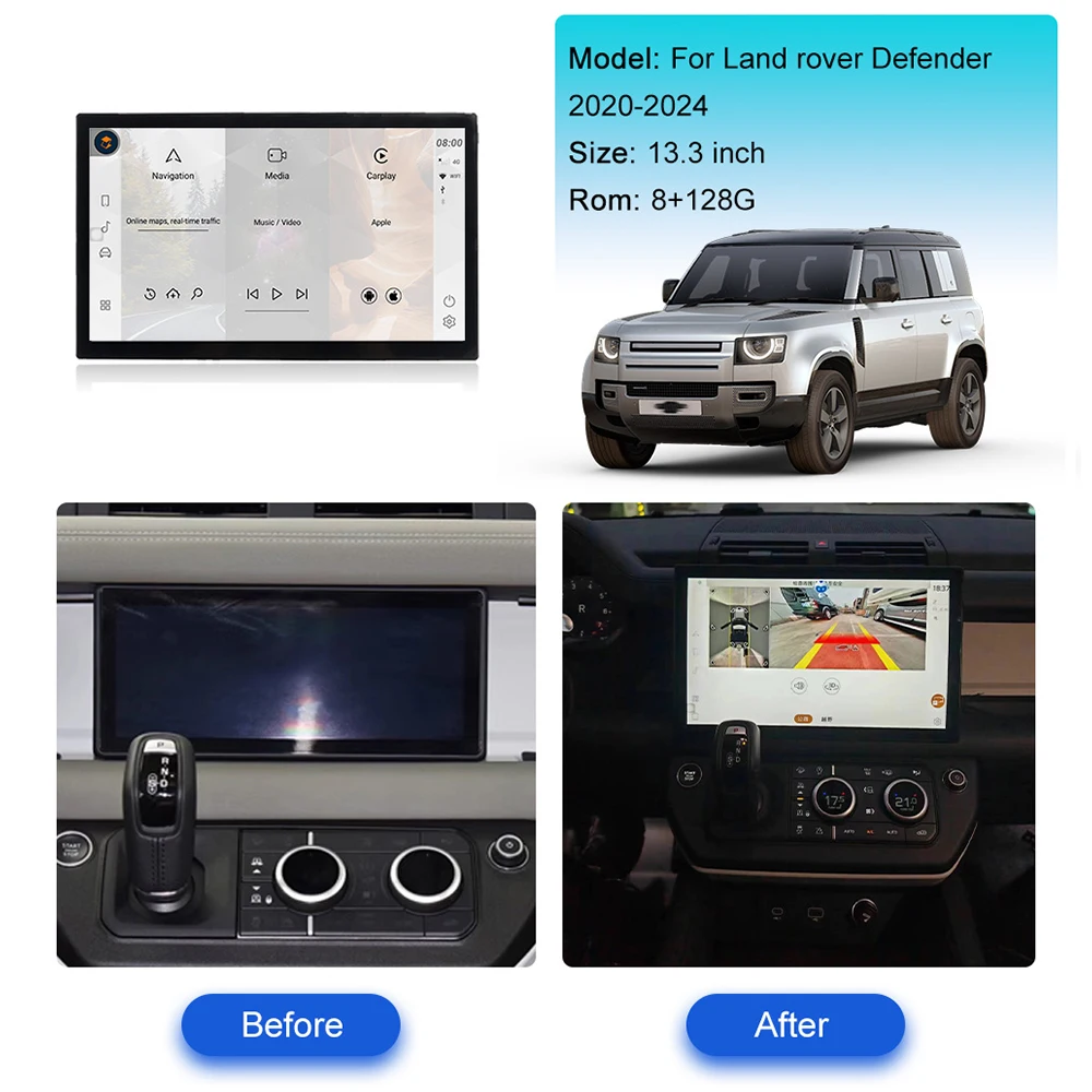 For Land Rover Defender 2020 2021 2022 2023 2024 2025 Android Car Radio Stereo Automotive Multimedia Player GPS Navi Head Unit