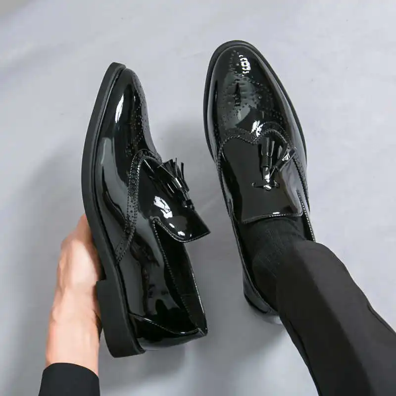 

Мужские лоферы на высокой подошве со шнуровкой, мужские черные модельные туфли, модельные ботинки, кроссовки, спортивные модные вещи для становой тяги