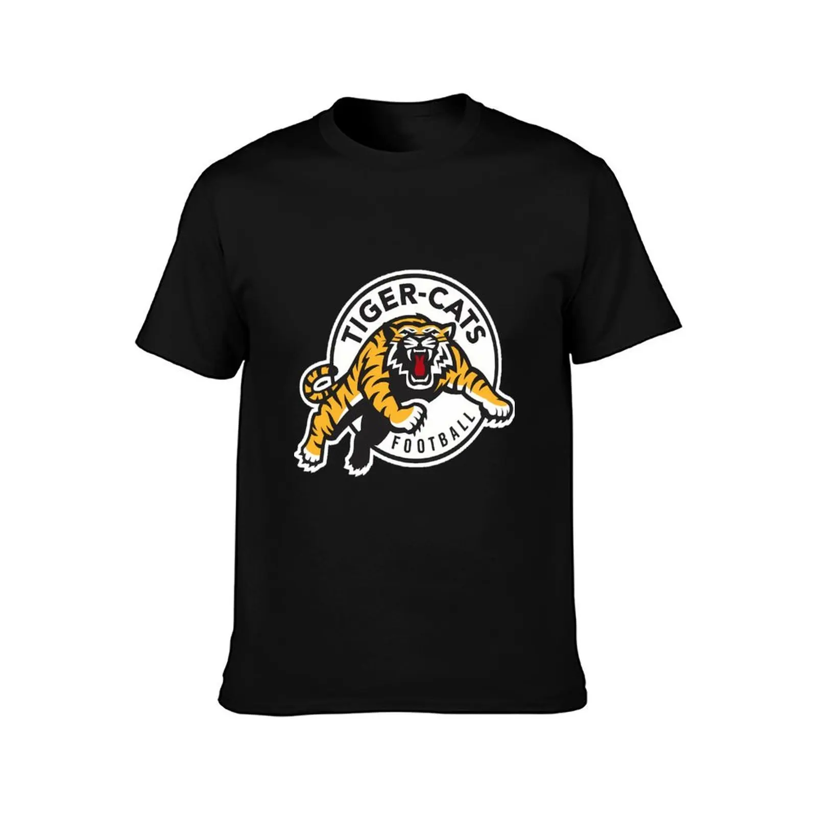 Hamilton Tiger Cats Cfl Logo T-Shirt, Summer Casual Cotton Tee, Oversized Streetwear Tops, Vintage Graphic Print, 100% Cotton