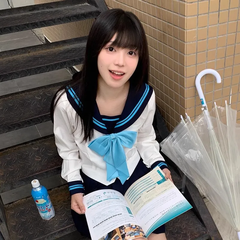 زي مدرسي JK متعدد الاستخدامات ولطيف، زي بحار أصلي، زي بحار على الطراز الياباني، مجموعة على طراز الكلية للفتيات الجميلات