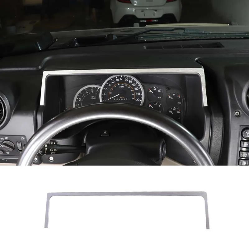 

For Hummer H2 2003-2007 Aluminum Alloy Silver Dashboard Decorative Border Car Styling Trim Cover Sticker Car Accessories