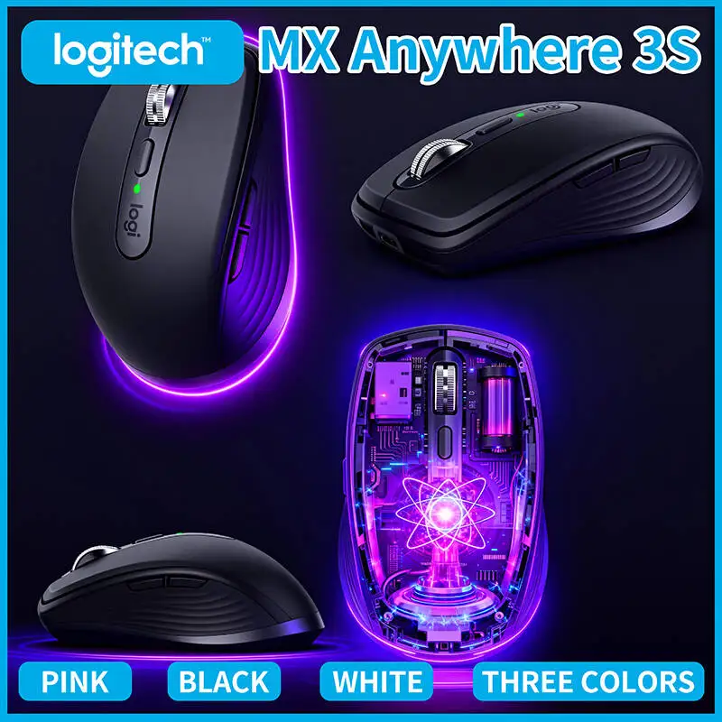 

Компактная мышь Logitech MX Anywhere 3S, эргономичный дизайн, перезаряжаемая, с быстрым прокруткой для портативных ПК Mac