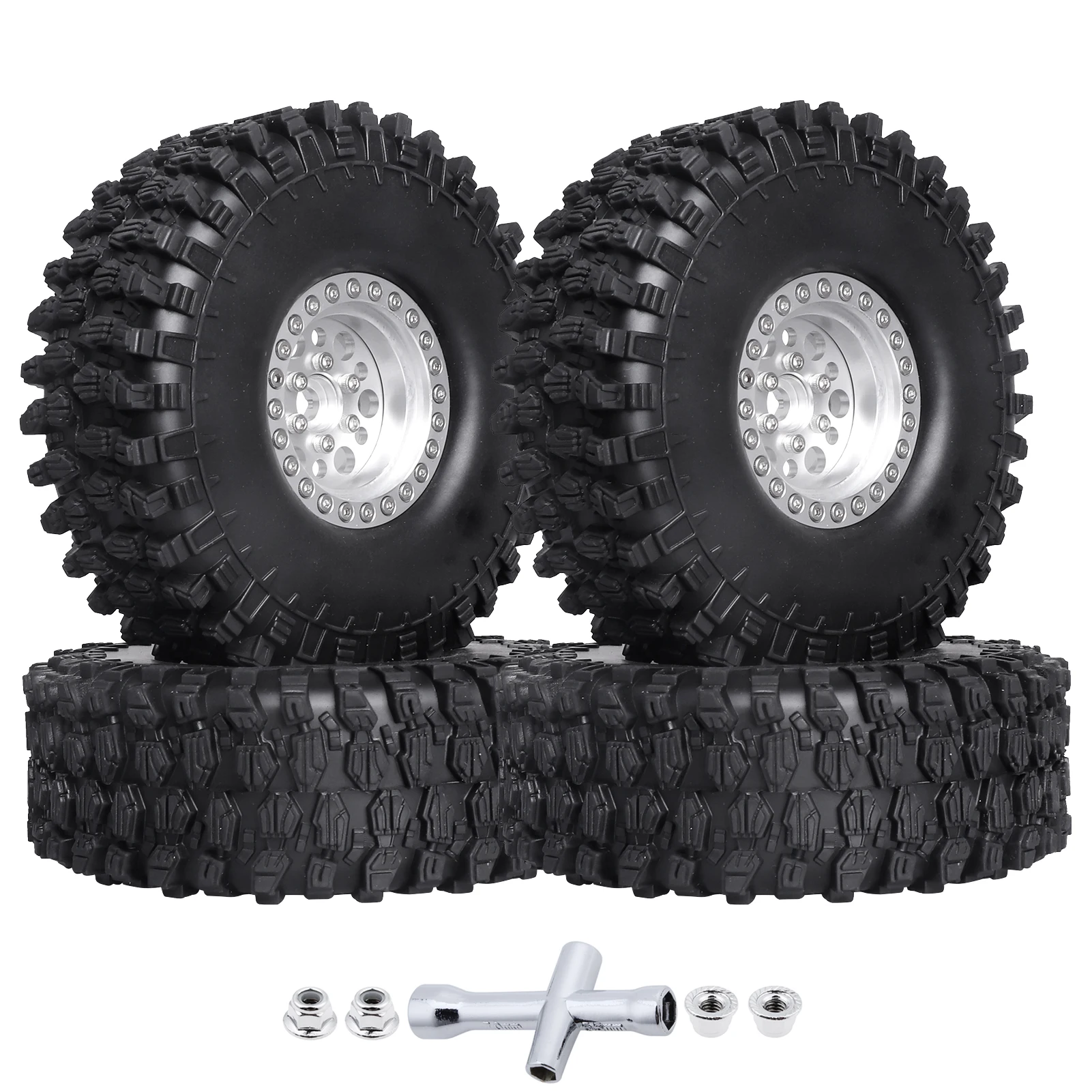 

HobbyPark 4.72 inch 1.9 Crawler Tires and 1.9 Beadlock Wheels Set for Axial SCX10 II III Traxxas TRX-4 Redcat Gen8 Gen7 Upgrade