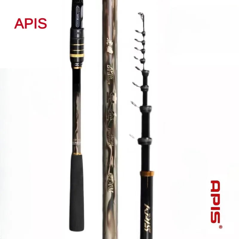 APIS-Telescopic Carbon Fishing Rod, Ultra Light,Carp Fishing Rod, Dual Purpose Rod, Tilt Guide Ring, Ultra Hard,Rock Fishing Rod